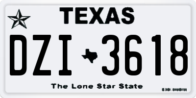 TX license plate DZI3618