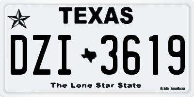 TX license plate DZI3619