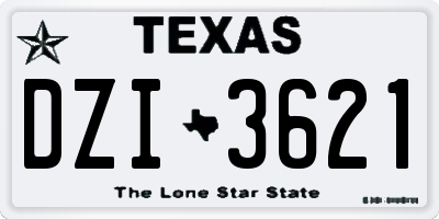 TX license plate DZI3621