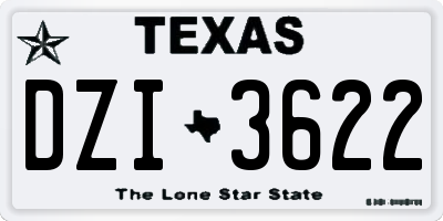TX license plate DZI3622