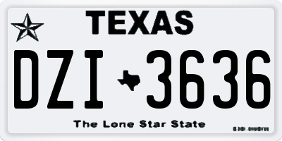 TX license plate DZI3636
