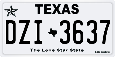 TX license plate DZI3637