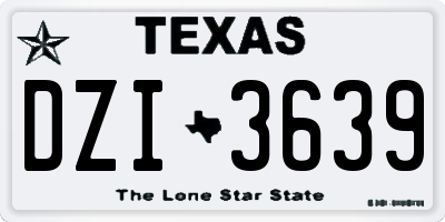 TX license plate DZI3639