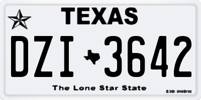 TX license plate DZI3642