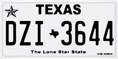 TX license plate DZI3644