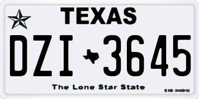 TX license plate DZI3645