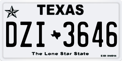 TX license plate DZI3646