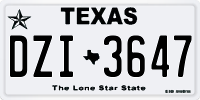 TX license plate DZI3647