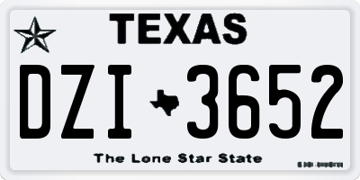 TX license plate DZI3652