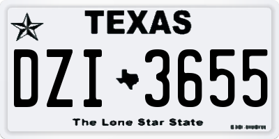 TX license plate DZI3655