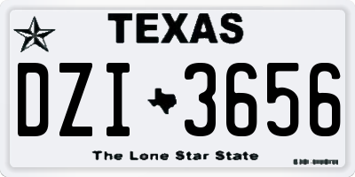TX license plate DZI3656