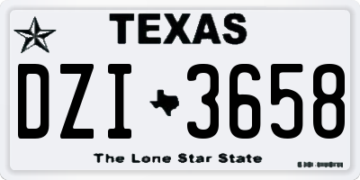 TX license plate DZI3658