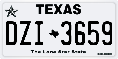 TX license plate DZI3659