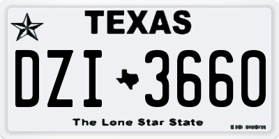 TX license plate DZI3660