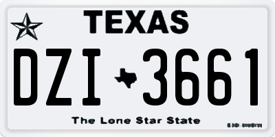 TX license plate DZI3661