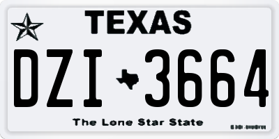 TX license plate DZI3664