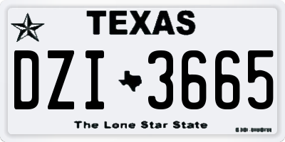 TX license plate DZI3665