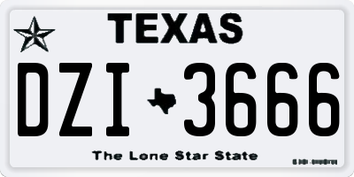 TX license plate DZI3666