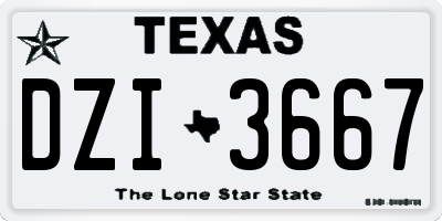 TX license plate DZI3667