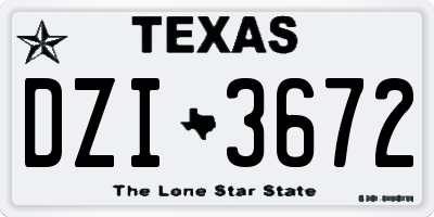 TX license plate DZI3672