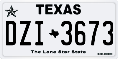 TX license plate DZI3673
