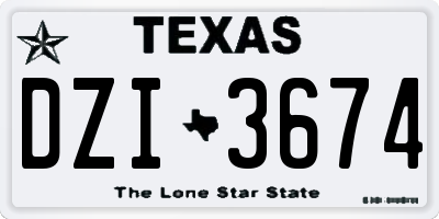 TX license plate DZI3674