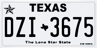 TX license plate DZI3675