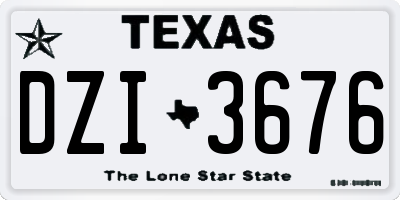 TX license plate DZI3676