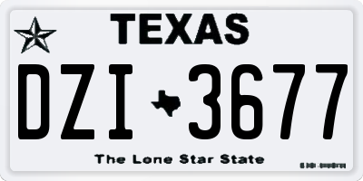 TX license plate DZI3677
