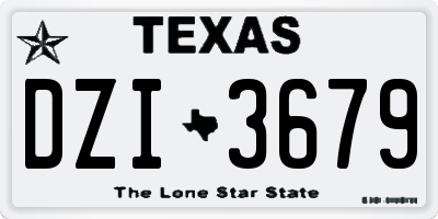 TX license plate DZI3679