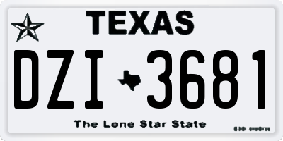 TX license plate DZI3681