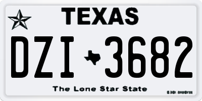 TX license plate DZI3682
