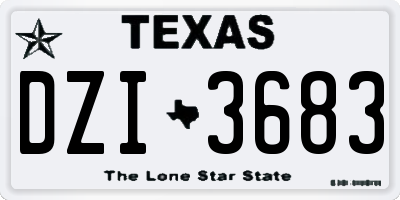 TX license plate DZI3683
