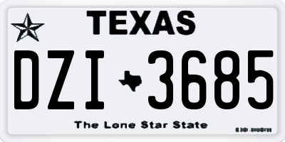 TX license plate DZI3685