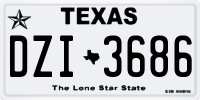 TX license plate DZI3686