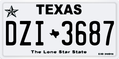 TX license plate DZI3687