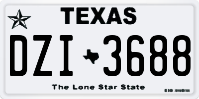 TX license plate DZI3688