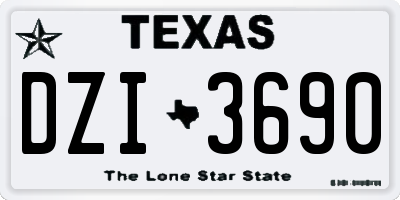 TX license plate DZI3690