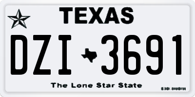 TX license plate DZI3691