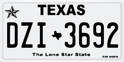 TX license plate DZI3692