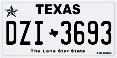 TX license plate DZI3693