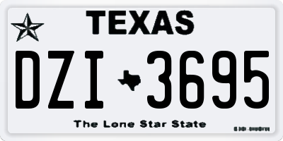 TX license plate DZI3695