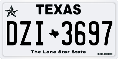 TX license plate DZI3697