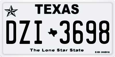TX license plate DZI3698
