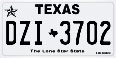 TX license plate DZI3702