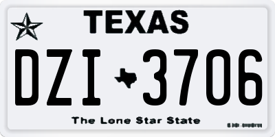 TX license plate DZI3706