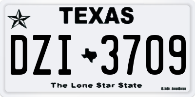 TX license plate DZI3709
