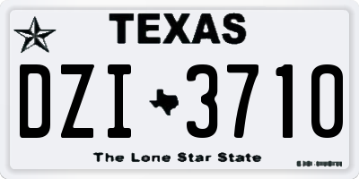 TX license plate DZI3710