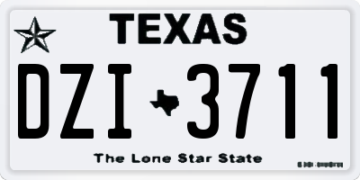 TX license plate DZI3711