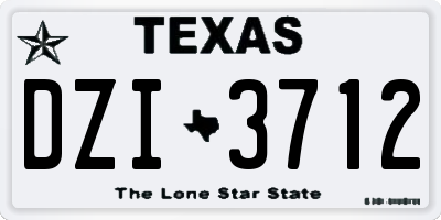 TX license plate DZI3712